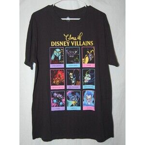 Disney Villains Licensed T Shirt “Class Of Disney Villains” Yearbook Style Sz. L